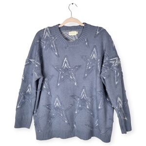 Dreamers A Rising Star Blue 3D Star Crewneck Sweater